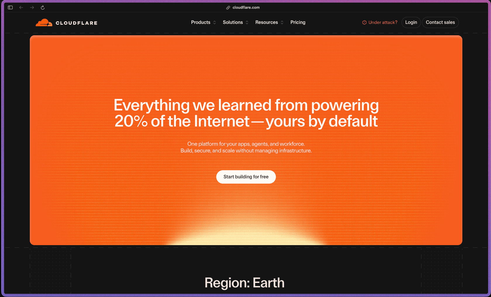 Cloudflare homepage showing a global cloud network platform covering CDN, DDoS protection, WAF, DNS management, SSL, bot management, Cloudflare Workers, R2 storage, and Zero Trust security. Used by 23% of all websites worldwide. Free plan available, paid tiers from Pro to Enterprise, rated 4.5/5 on G2 from 700+ reviews.