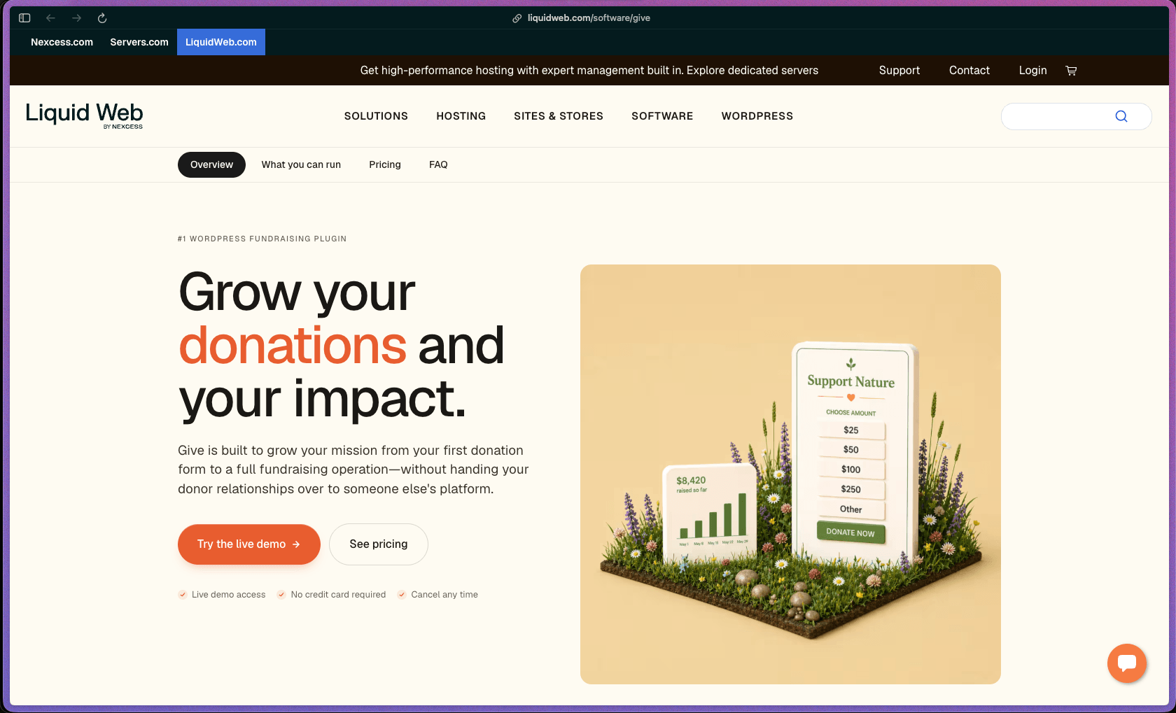 GiveWP homepage at givewp.com showing a WordPress donation plugin and nonprofit fundraising platform. Rated 4.8/5 on G2 from 61 reviews and 4.8/5 on Trustpilot from 56 reviews; 30,000+ active WordPress installations and 700+ WordPress.org reviews. Features include drag-and-drop donation form builder (Full, Multi-step, Embedded layouts), recurring donations (weekly/monthly/quarterly/annual), peer-to-peer fundraising with personal fundraiser pages (Pro/Agency), donor management with lifetime giving history and profiles, fund designation (multiple funds per form), custom suggested giving amounts with impact labels, donor fee recovery checkbox, tribute and memorial giving with notification cards, offline donation entry (checks, cash, pledges), text-to-give SMS (Basic+), automatic donation receipts (PDF), annual giving statements for tax documentation, donation goal progress bars, donor self-service dashboard, 40+ payment gateways (PayPal free; Stripe on free plan with 2% platform fee removed on paid plans; Square, Authorize.net, Braintree, Razorpay, Mollie, GoCardless, and more on paid plans), email marketing integrations (Mailchimp, ActiveCampaign, ConvertKit, Constant Contact, Drip), Salesforce NPSP, QuickBooks, Zapier, Google Analytics, Akismet spam protection, GDPR data tools, PCI-compliant gateway processing, and self-hosted data storage.